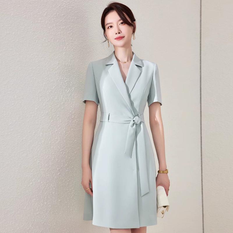 Light Green Short Sleeve Professional Dress – Women's Formal OL Workwear