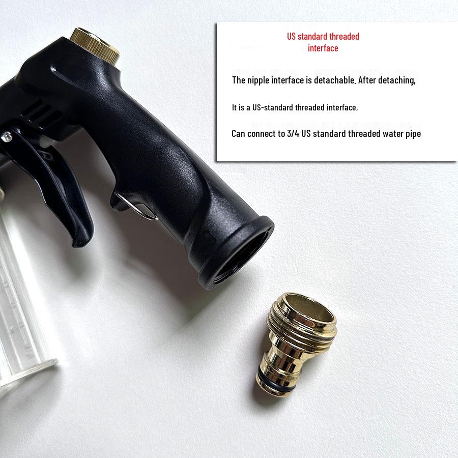 T2 Black Long Spear High-Pressure Foam Sprayer and Water Gun for Garden, Car Wash, and Floor Cleaning.