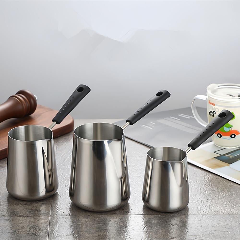 Coffee Milk Frothing Pitcher Jug Latte Art Cup 304 Stainless Steel Long Handle Anti-scalding Double-sided Scale Coffee Utensils