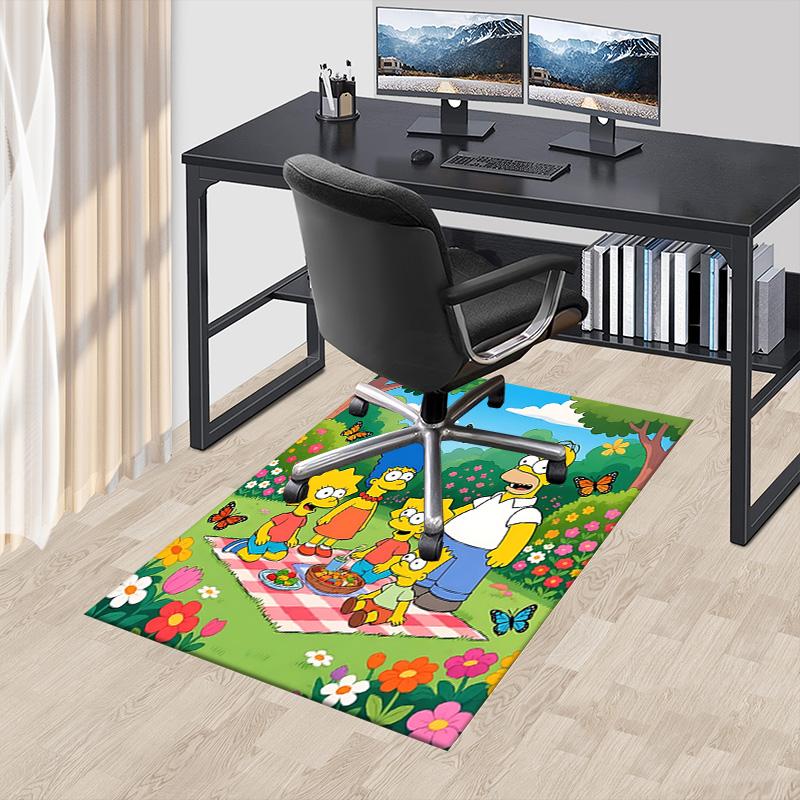 1pc Springtime Picnic Fun Carpet for Playroom Bedroom Living Room Sofa Home Decor,kids Game Area Rug Non-slip Floor Mat Y729104