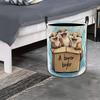 Foldable Large-Capacity Storage Bin/Box - Durable Laundry Basket with Non-Slip Handle, Adorable Otter Design, Portable Round Shape, Suitable for Rooms