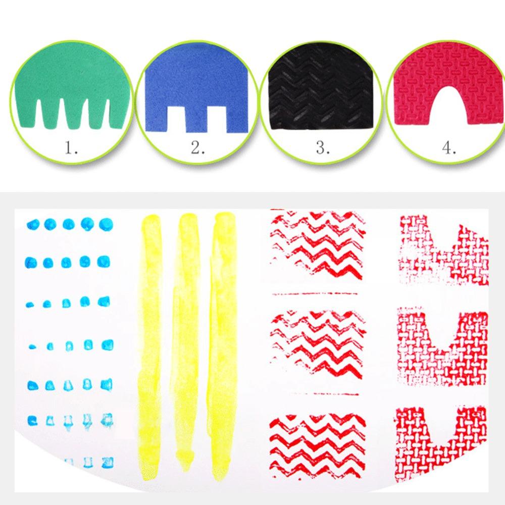 12PCS Roller & Stamp Combo Painting Sponge Brush Gentle Texture DIY Drawing Tools Handmade Painting