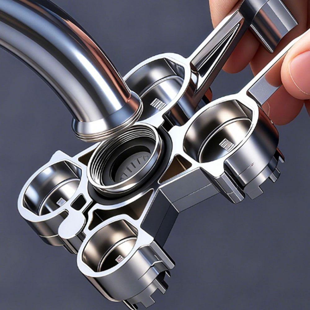 Domácí oprava Vodovodní potrubí Klíč 12in 1 Klíč na instalatérské práce u dřezu Klíč na perlátor baterie Instalatérské nářadí