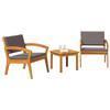 VidaXL Ensemble Bistro 3 Pièces avec Coussins, en Bois d'Acacia Massif 4106470