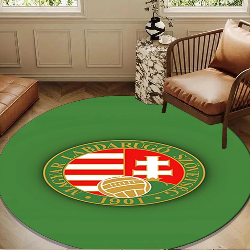 Hungarian Football Emblem Round mat Home Decor, Chair rug For livingroom,Bedroom, doormat home decor Birthday Gift Christmas Gifts