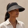 Simple Solid Color Straw Sun Cap Adjustable Breathable Summer Visors Hat Ponytail Cap Foldable Wide Brim Beach Hat Summer