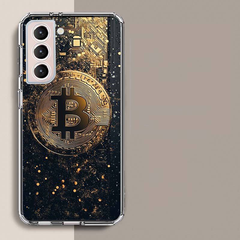 Bitcoin Money Phone Case For Samsung Galaxy S25 Edge S24 S23 FE S21 S20 S10 Plus S22 S26 Ultra Cover Clear Cases TPU Capa Shell