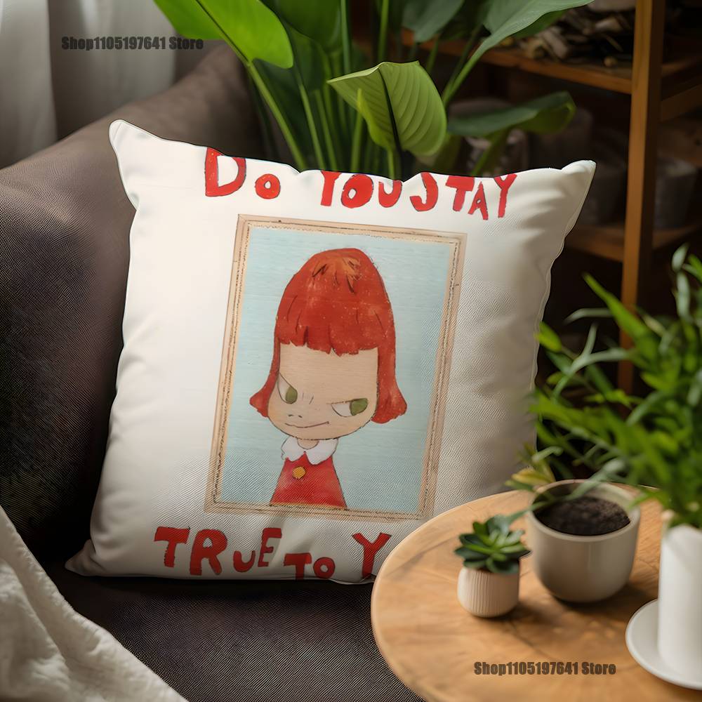 Y-Yoshitomo-ES Nara Pillow Case For Sofa Decor Car Office Room Printing Cushion Cover Decorations and Protector