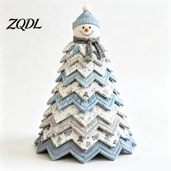 Festive Party Supplies DIY Quilted Christmas Tree Kit, Handmade Fabric Tabletop Decoration, Decorative Wall Accents Holiday Craft Project for