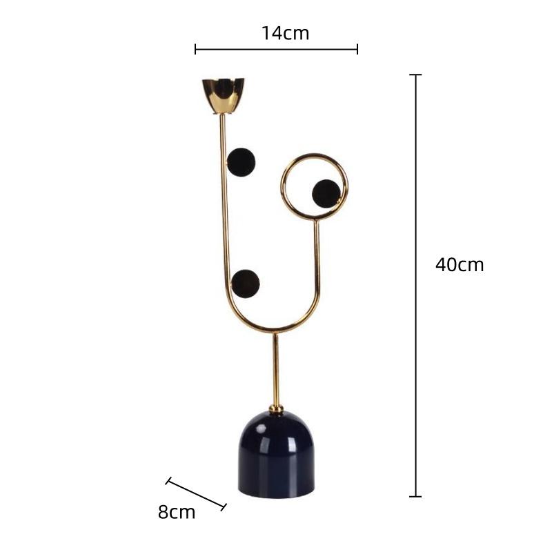 Metal Candlestick Geometric Hollow Candle Stand Hollowed-out Metal Ornament Candle Holder Centerpieces Home Decoration
