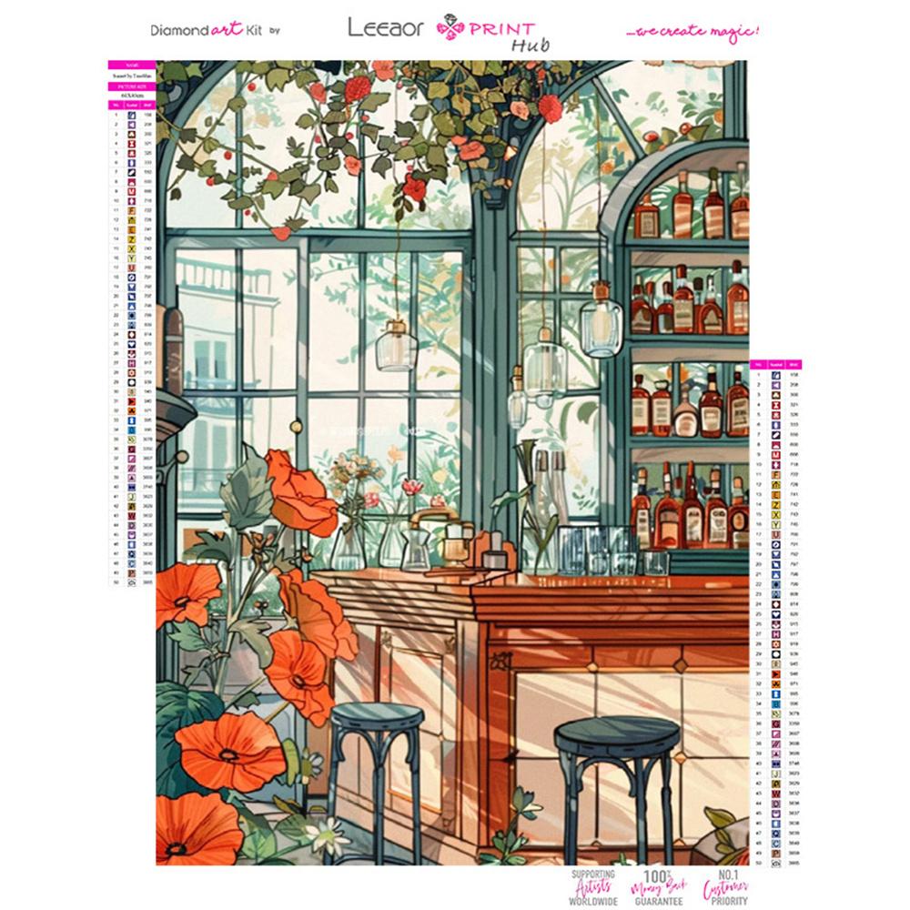 Flower 5D DIY Diamond Painting Landscape Diamond Embroidery Cross Stitch Set Full Round Diamond Mosaic Home Wall Decoration Gift