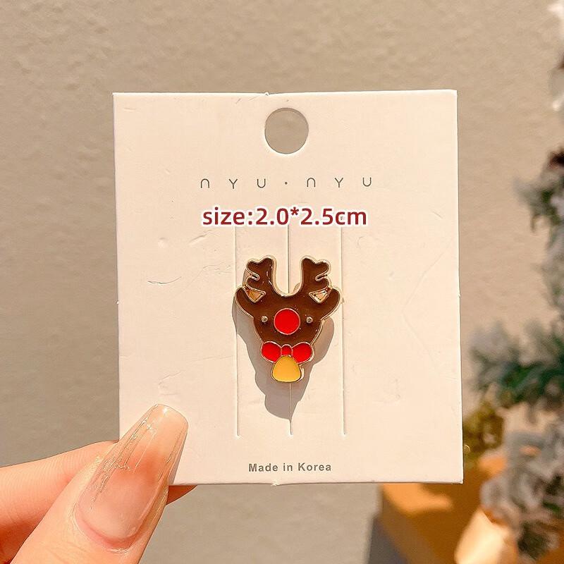 Набор металлических брошей Рождественский Колокольчик и Олень