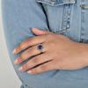 Amethyst Round Flower Ring in 925 Sterling Silver, Boho Minimalist Purple Stone Jewelry, Promise Ring