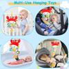 Non-Toxic Car Seat Stroller Toys For Babies 0-6 Months Crab Baby Infant Newborn Stroller Toys With Beep Mirror Small Bell Baby Teether
