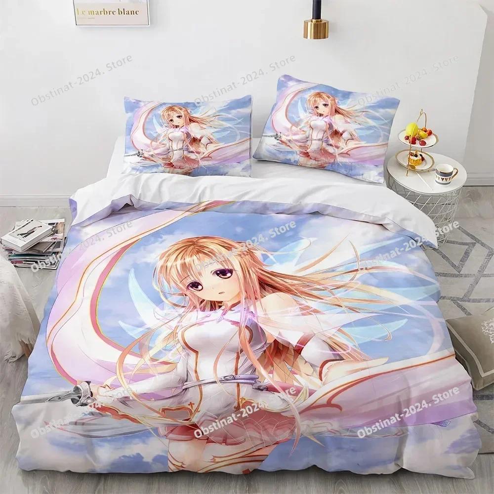 Sword Art Online Bedding Set Printed Bed Set With Pillowcase Duvet Cover Soft Single Double Queen Super King Size Adults Kids