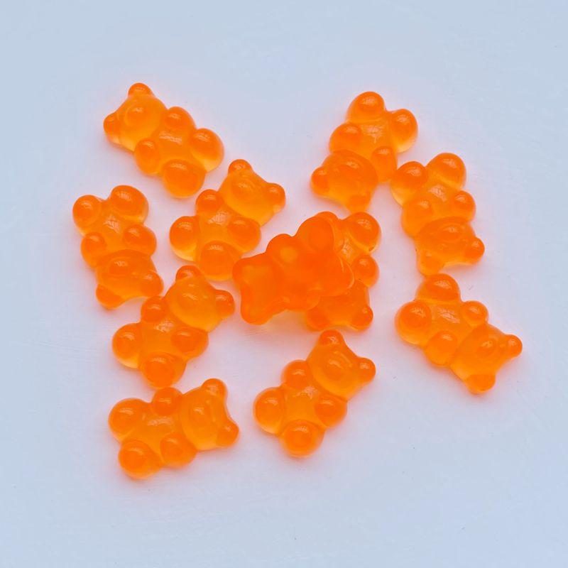 20pcs Mix Colors Resin Bear Sweet Candy Flatback Cabochon  Miniature pattern applique ornament craft DIY scrapbook