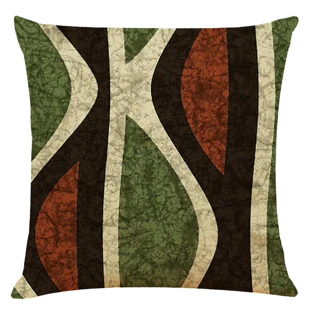 45X45Cm Linen Pillowcase Abstract Geometric Sofa Cushion Cotton Linen Car Pillowcase (Without Pillow Core)