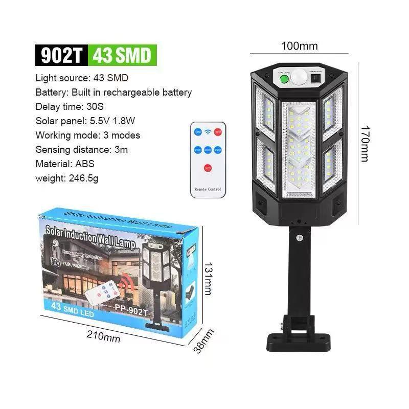 New Solar-Powered Outdoor Street Light with Remote-Controlled Motion Sensor