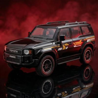 1:24 Toyota Prado LC250 Off Road SUV Alloy Metal Diecast Model Car Home Decoration Desktop Display Ornament High Simulation Gift