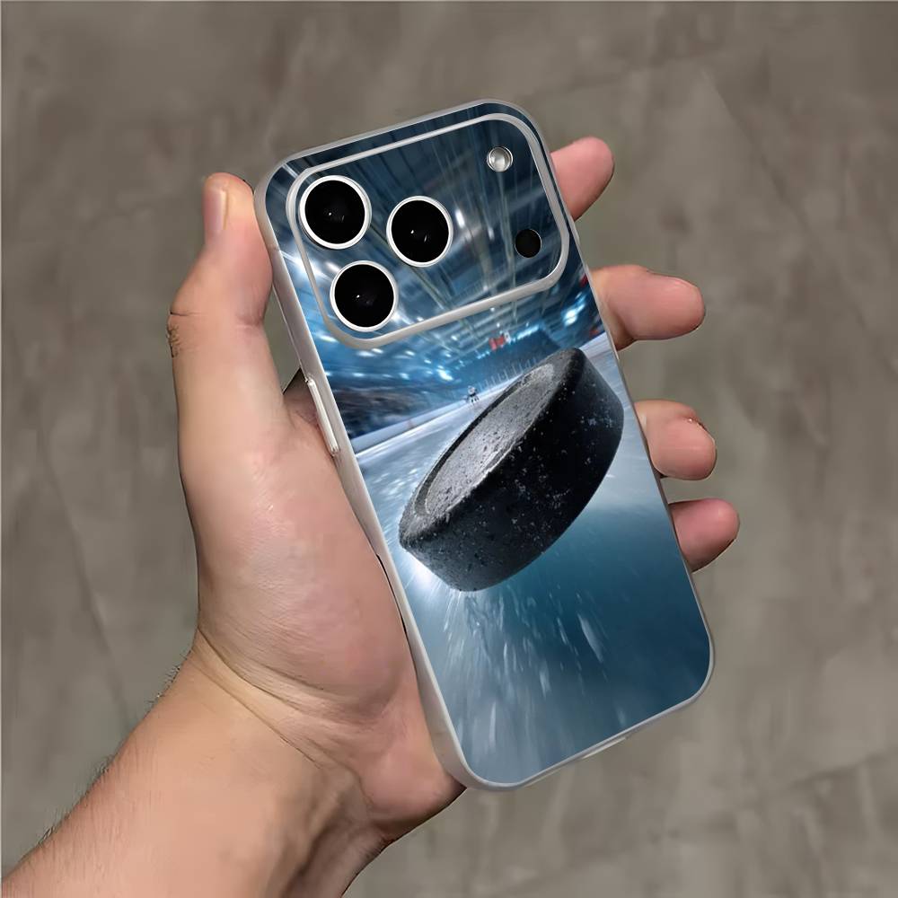 Ice Hockey Rink Puck Phone Case For iPhone 17,16,15,14,13,12,11,Pro,Max,Plus,E,Air,Mini Magnetic Frosted Clear