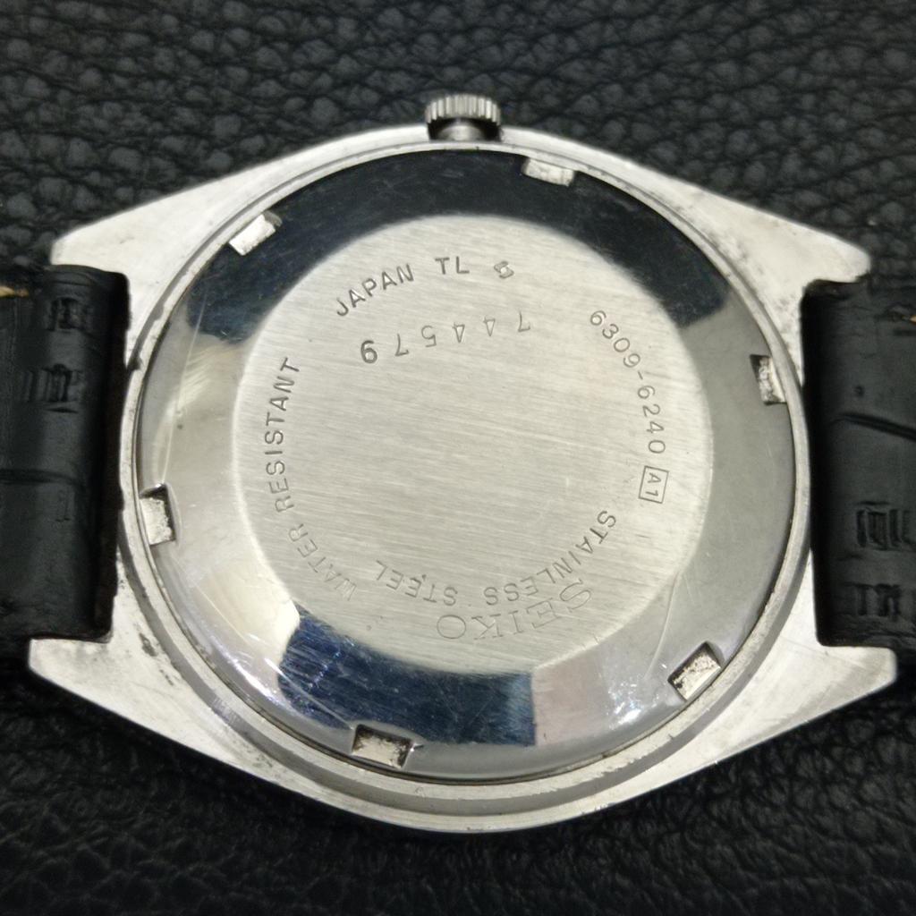 VINTAGE SEIKO 5 AUTOMATIC 6309A JAPAN MENS ARABIC WHITE DIAL WATCH A701540-5 R206b-a701540