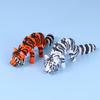 3D Printed Articulated Tiger Statue Smooth Edges Movable Joints for Living Room Shelf Decor