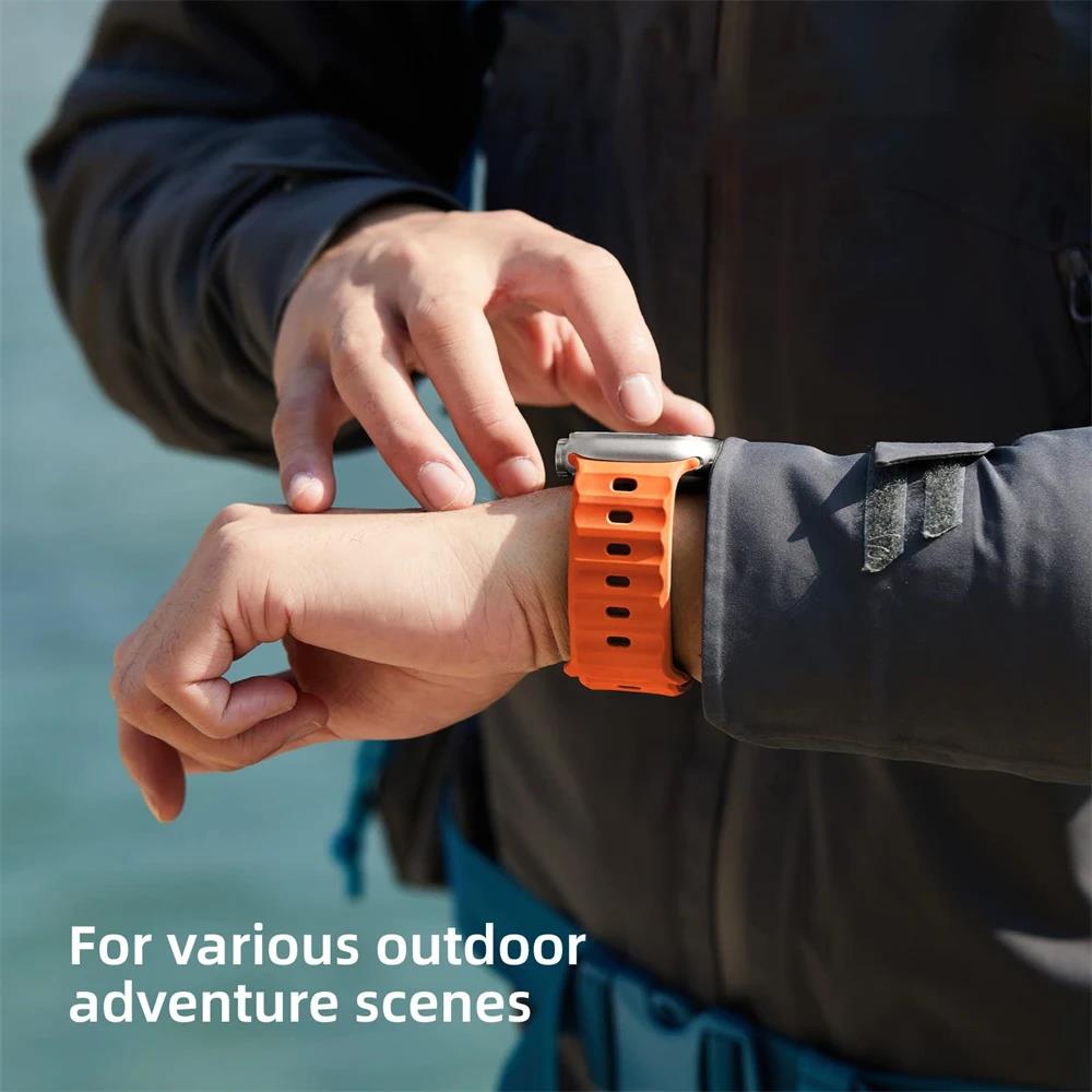 Outdoor Sports Bands for Apple Watch strap Ultra2 49mm 42mm 38/40mm 41mm 44mm 45mm Silicone bracelet iWatch series 9 8 7 6 5 4 3 3