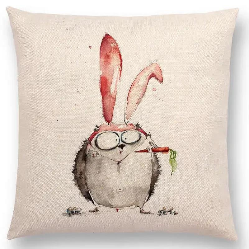 Lustige Cartoon Schurken Tiere Sofa Kissenbezug Eichhörnchen Hase Maus Flamingo Fuchs Hund Eule Vogel Tom und Jerry Kissenbezug
