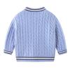 Children's Round Neck Solid Color Pullover with Thick Knit Base Sweater for Winter