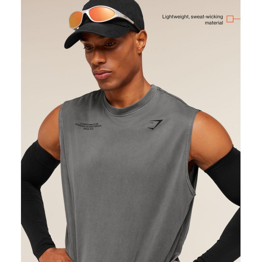 Gymshark Washed Tank Conditioning Club Black Wash A4c3z Bdqv