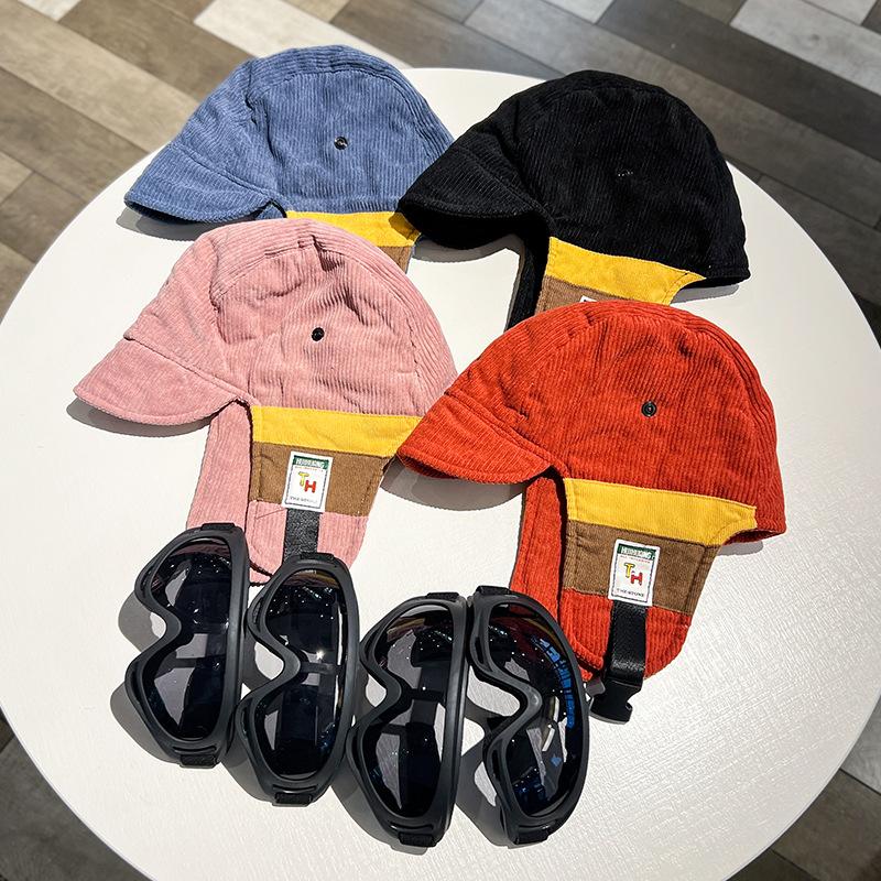 Ins Checkerboard Checkerboard Lei Feng Cap Female Winter Cold Warm Cotton Cap Male Lamb Wool Plush Hat Ear Protection Cap