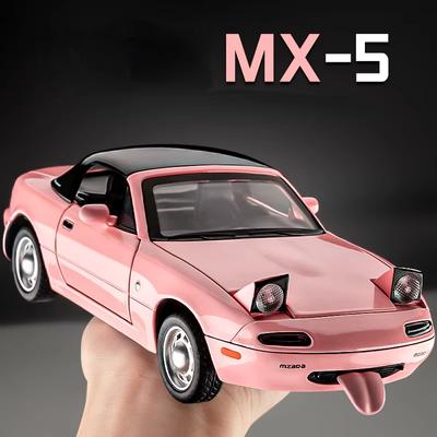 2024 Nové 1:24 Mazda MX-5 model auta v měřítku slitiny tlakově litý kov Miniaturní ozvučení auta Kolekce světel Dětské autíčko Dárek