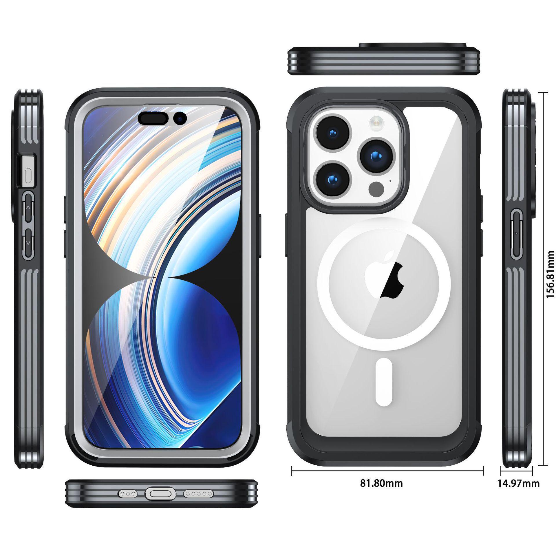 iPhone 15 Pro Drop-Proof MagSafe Magnetic Protective Case iPhone 15 Pro with MagSafe чёрный