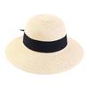 Women's summer sun-protective straw hat, beach grass pot hat, straw woven black bow, bucket hat factory JDPM-D