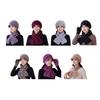 Yousheng 2Pcs/Set Women Hat Scarf Set Solid Color Knitting Baseball Hat Solid Color Thickened Scarf Set Solid Color Elastic Winter Accessories