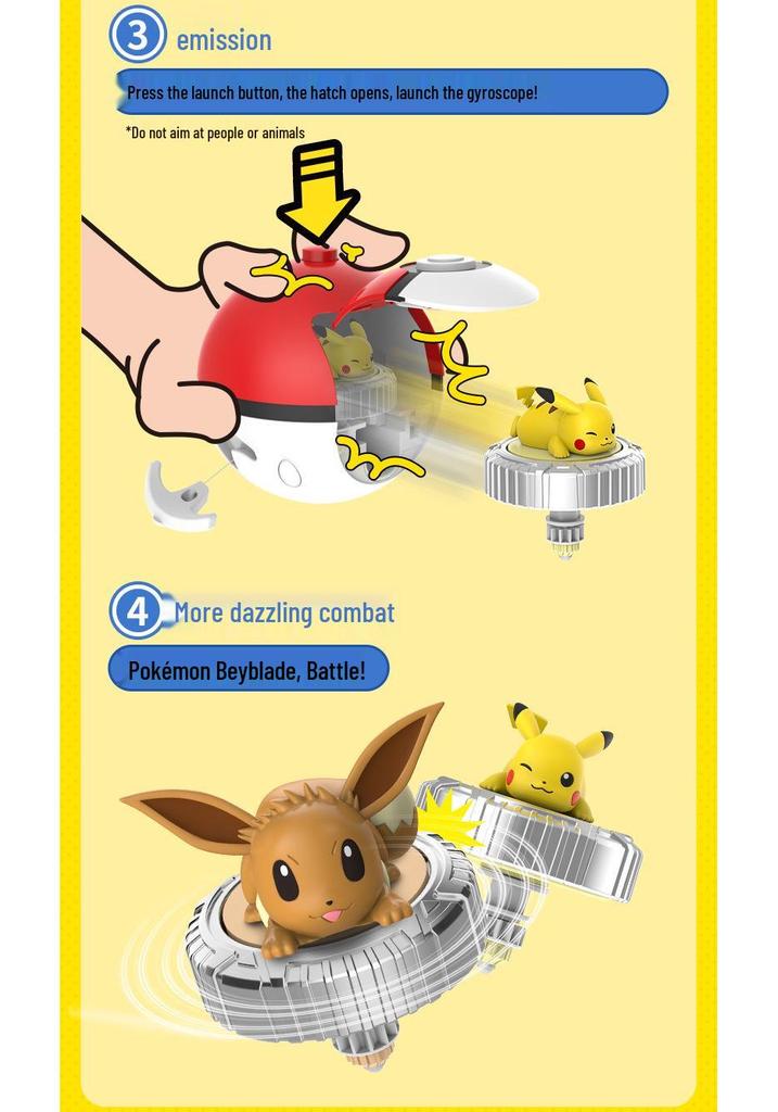 Pokémon Beyblade Pikachu & Charmander Battle Toy with Magic Poké Ball