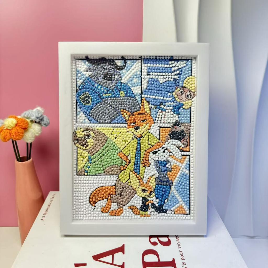 Children'S Diamond Painting Framed Handmade Diy Material Bag Sanrio Diamond Paste Painting Concentration Toy