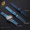 Blue Stainless steel strap substitute Rossini Medal Citizen Armani Longines Blue Cowhide Watch Chain Bracelet 20mm 21mm 22mm