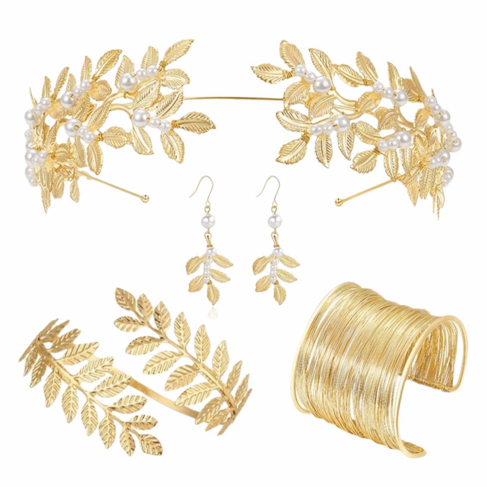 Bridal Earrings Greek Goddess Hair Jewelry Baroque Rhinestone Jewelry Set  Party Dress Up