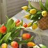5 Stück Künstlicher Tulpenstrauß Silikon Kunstblumen Partydekoration Wohnzimmer Tisch Mittelstück Blumengesteck Dekoration