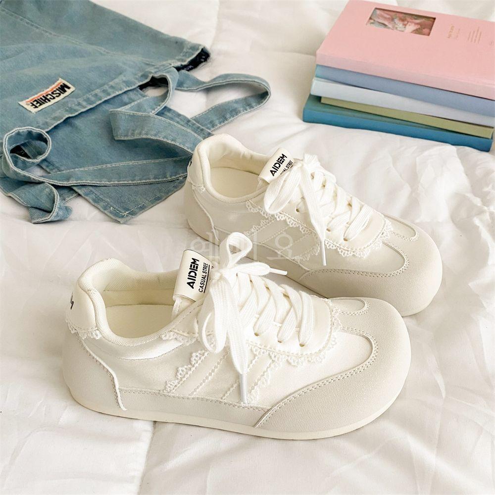 Sweet puff board shoes women's 2025 new little white shoes autumn thin breathable versatile skirt ballet training shoes