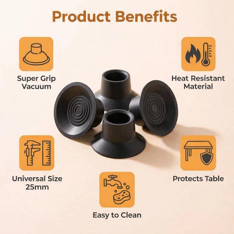 4Pcs Universal Gas Stove Foot Mat Suction Cup Wear-Resistant Gas Stove Non-Slip Pad Replacement Silent Jumping Bed Foot Covers