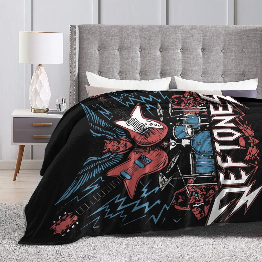 Soft Warm BlanketStudents Travel D-Deftoness Nu Metal Throw Blanket Flannel Bedspread For Outdoor Street Trend Sofa Bed Cover