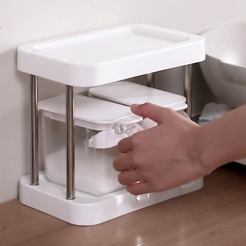 Transparent Seasoning Box Plastic Condiment Storage Container Sealed Seasoning Tank  Household