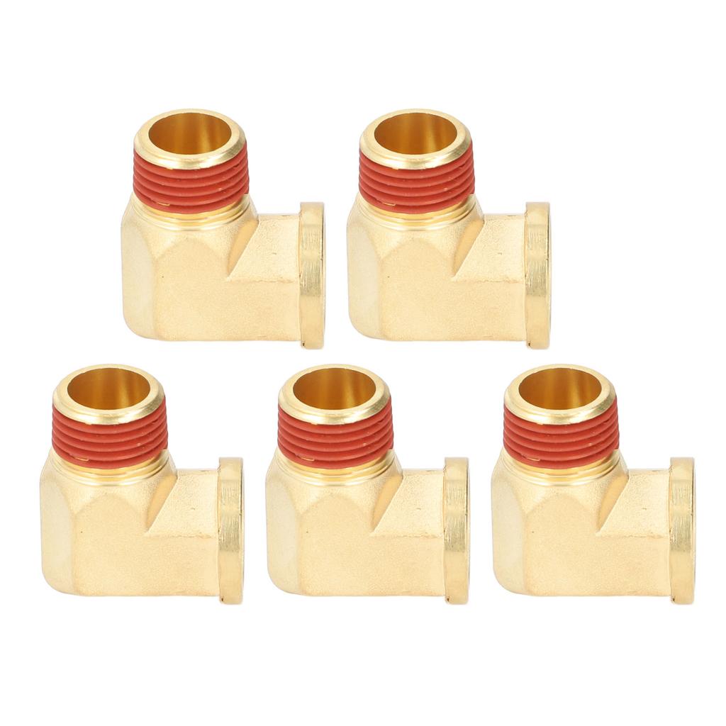 5PCS Elbow Brass Pipe Fitting Solid Brass 1 2in NPT Male To Female 90 Degrees  Pipe Elbow Fitting with Leak Proof