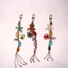 {MX} Ethnic Style Artistic Beaded Keychain Phone Lanyard Vintage Flower Pendant Bag Charm Key Hanging Decoration Gifts