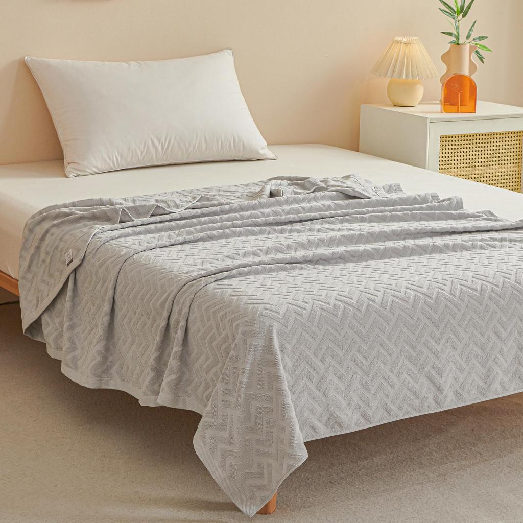 HOSUR Koc ręcznikowy pojedynczy Miękki i antybakteryjny oraz wygodny na wszystkie pory roku lato, 100% bawełna, puszysty, zmywalny, odprowadzający wilgoć,