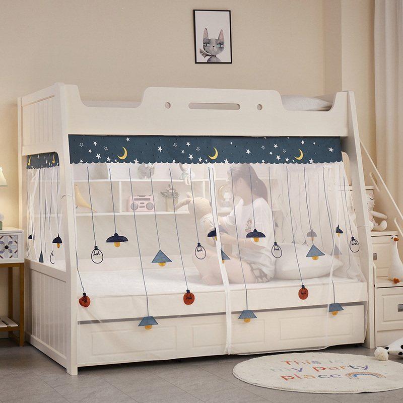 Free Shipping Children's Bunk Bed with Ladder - 1.5m Top, 1.2m Bottom, 1.35m Double Layer High & Low Design for Parent-Child.