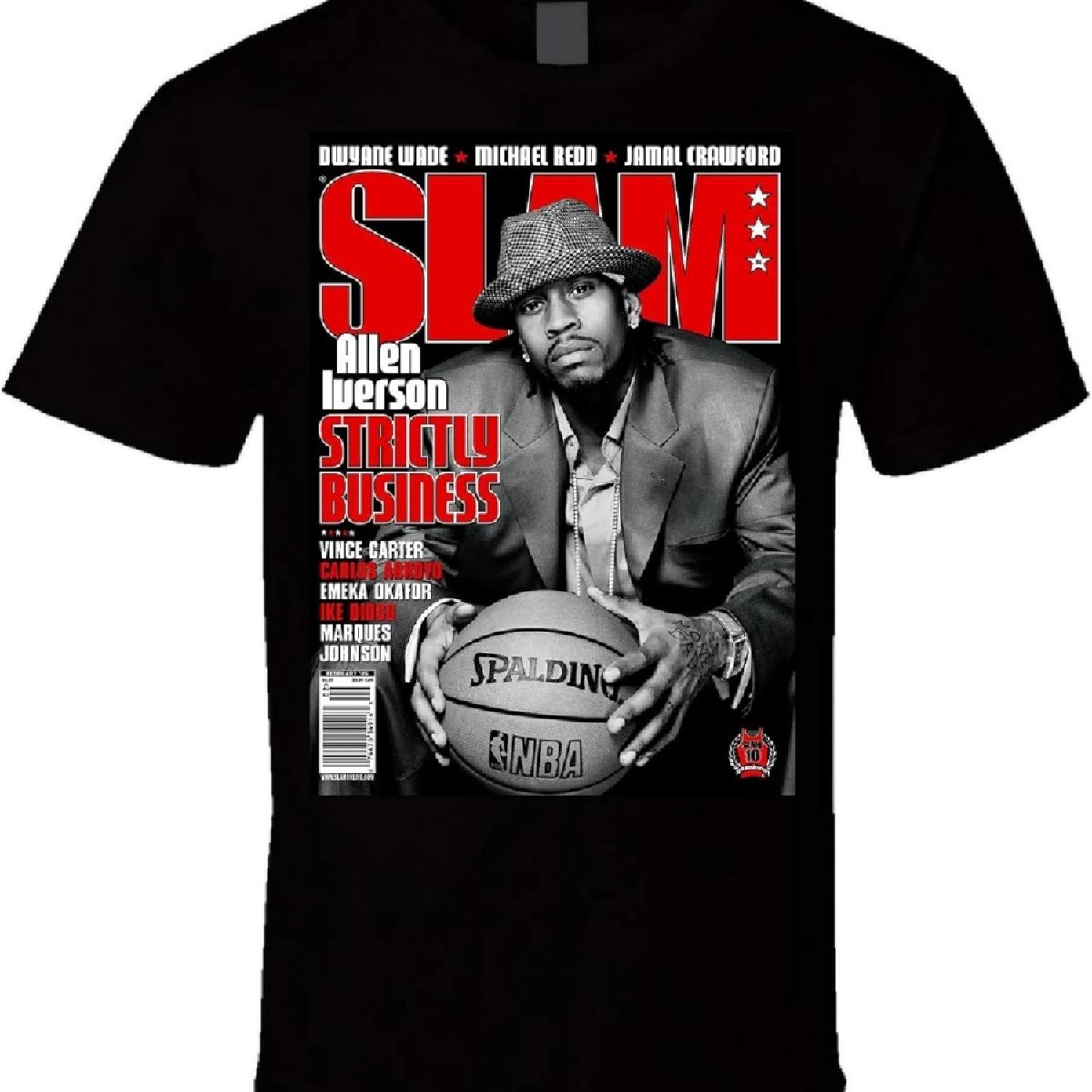 

Allen Iverson Slam Cover Men Women T Shirt Black XXXXXL