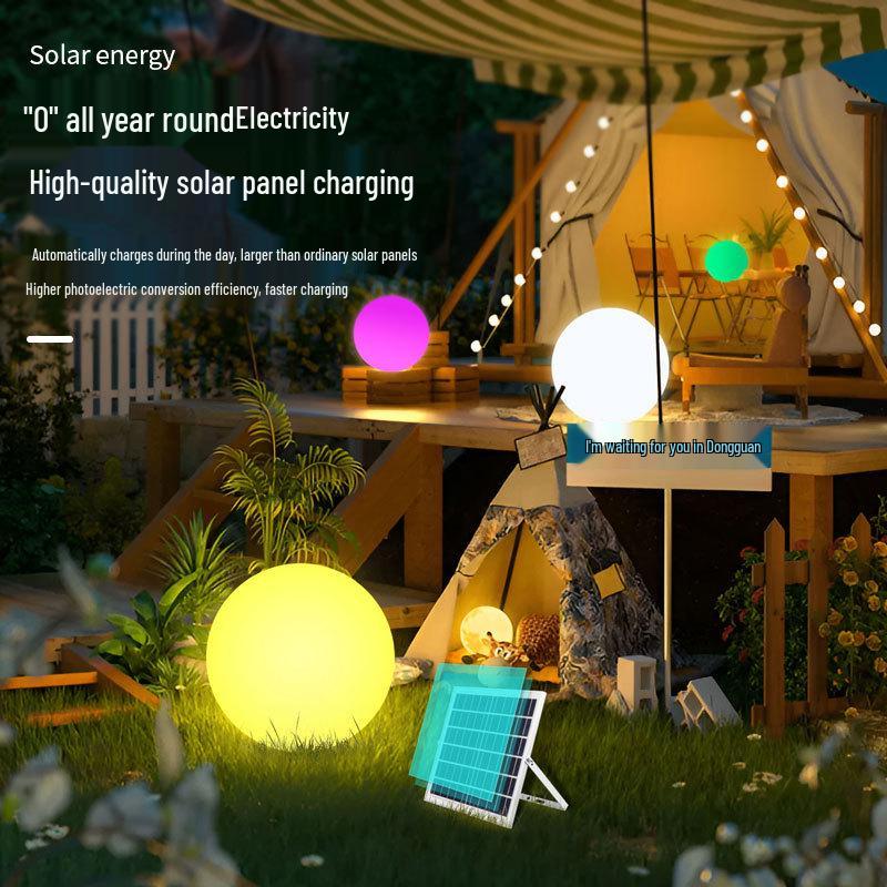 LED Luminous Round Ball Lights: Waterproof, Wireless Remote, Seven-Color Lawn Decorations
